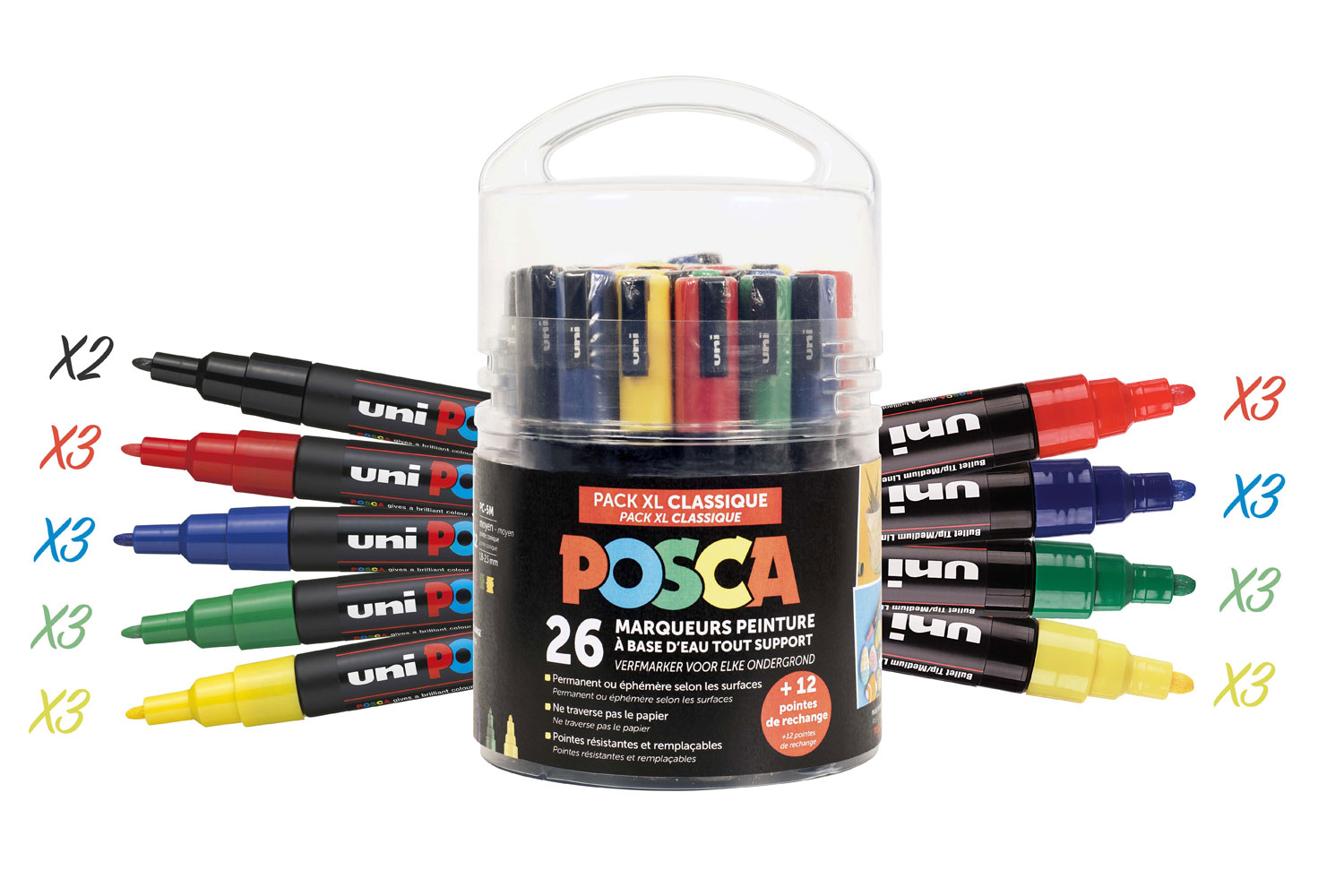 Maxi Pack Posca Marqueurs Marqueurs Posca Doigts