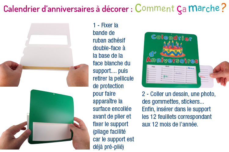 Calendriers D Anniversaires A Decorer Lot De 6 Accessoires De Bureau 10 Doigts