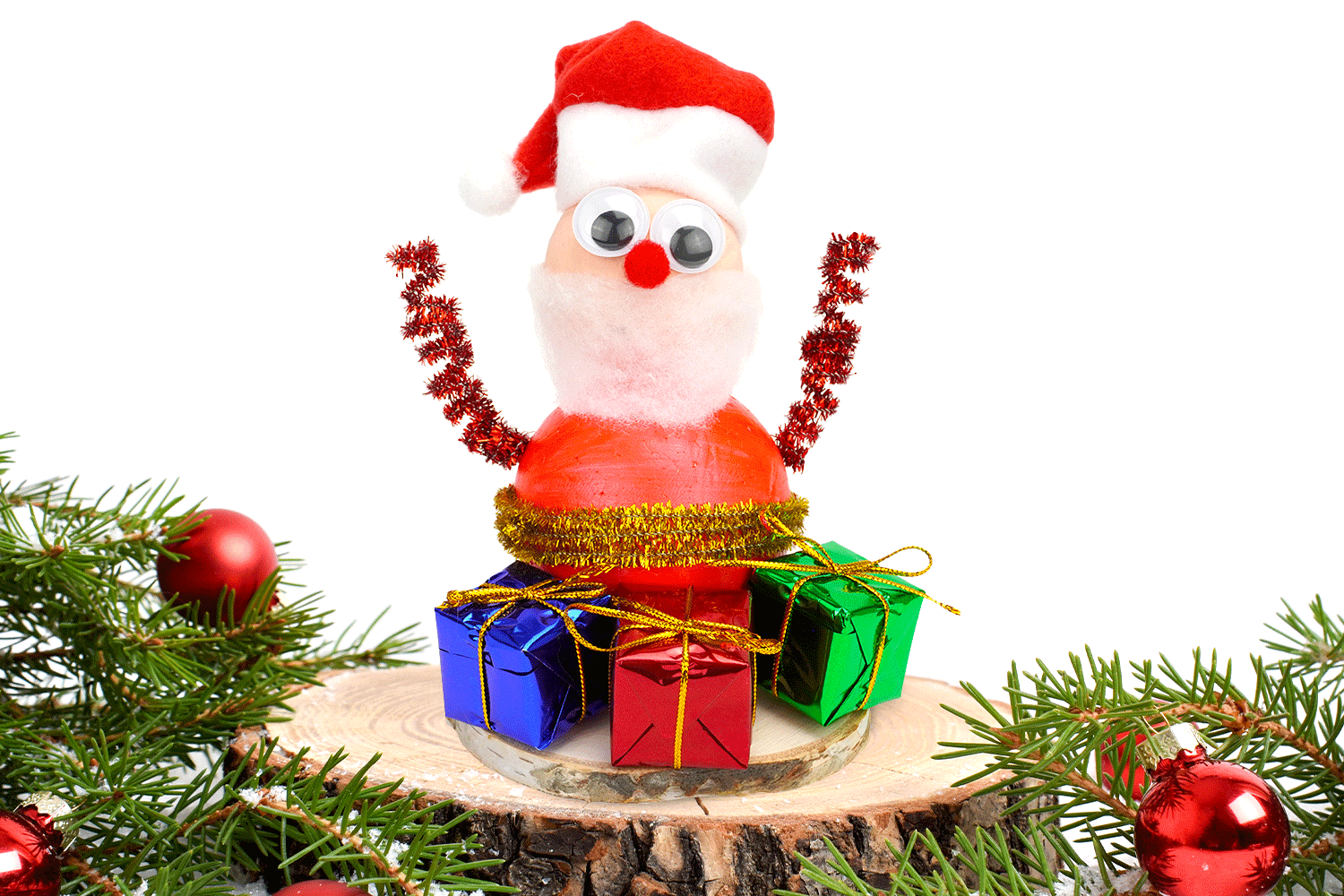 Père Noël avec ses petits cadeaux - Personnages de Noël - 10 Doigts