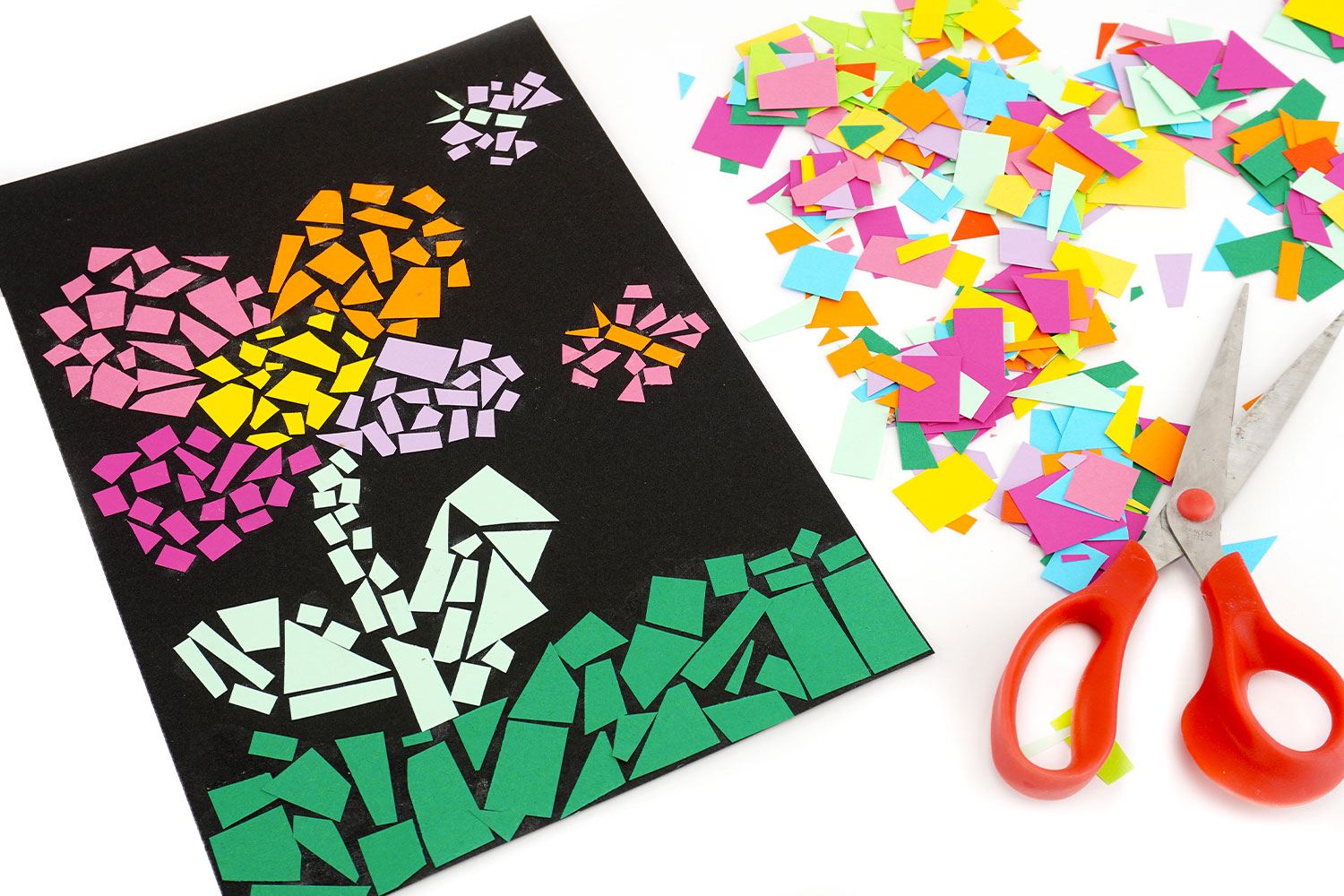 Dessin mosaïque de papier