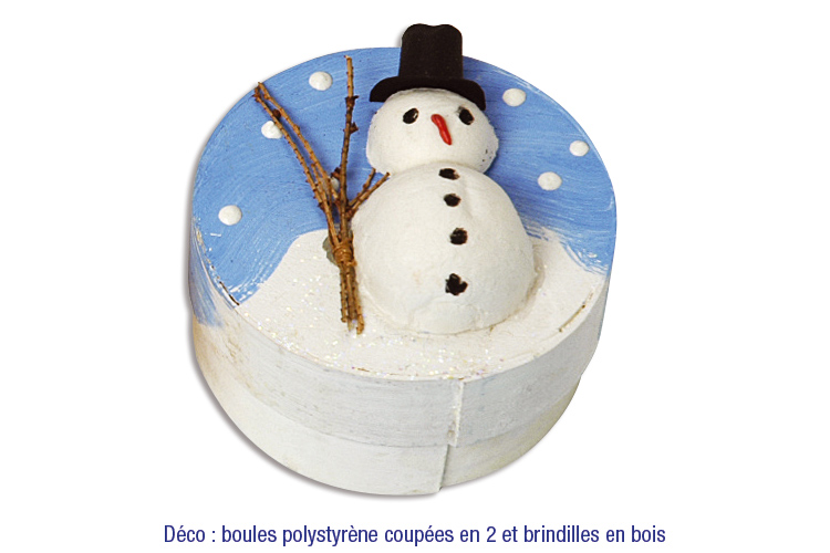 support polystyrène bonbons bonhomme de neige