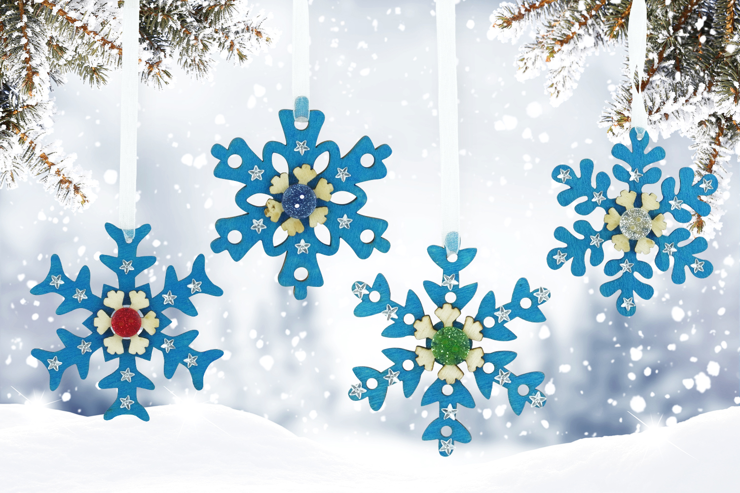 Lot de 12 grandes guirlandes de flocons de neige argentés 3D et 12  guirlandes de flocons de neige blancs à paillettes - Décorations de Noël à  suspendre - Décorations de Noël à