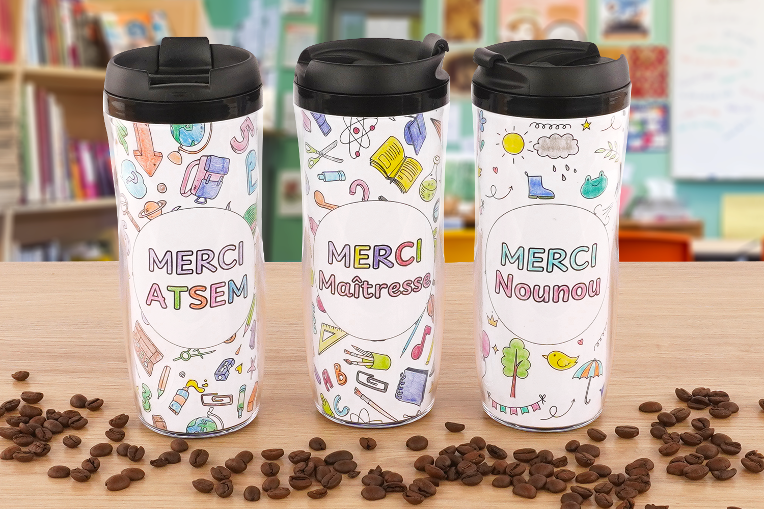 Thermos merci maîtresse, maître, ATSEM, AESH, nounou