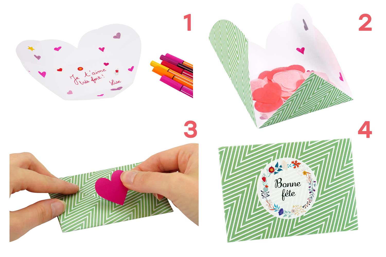Kit 6 mini cartes enveloppes surprises - Cartes Fête des mères - 10 Doigts