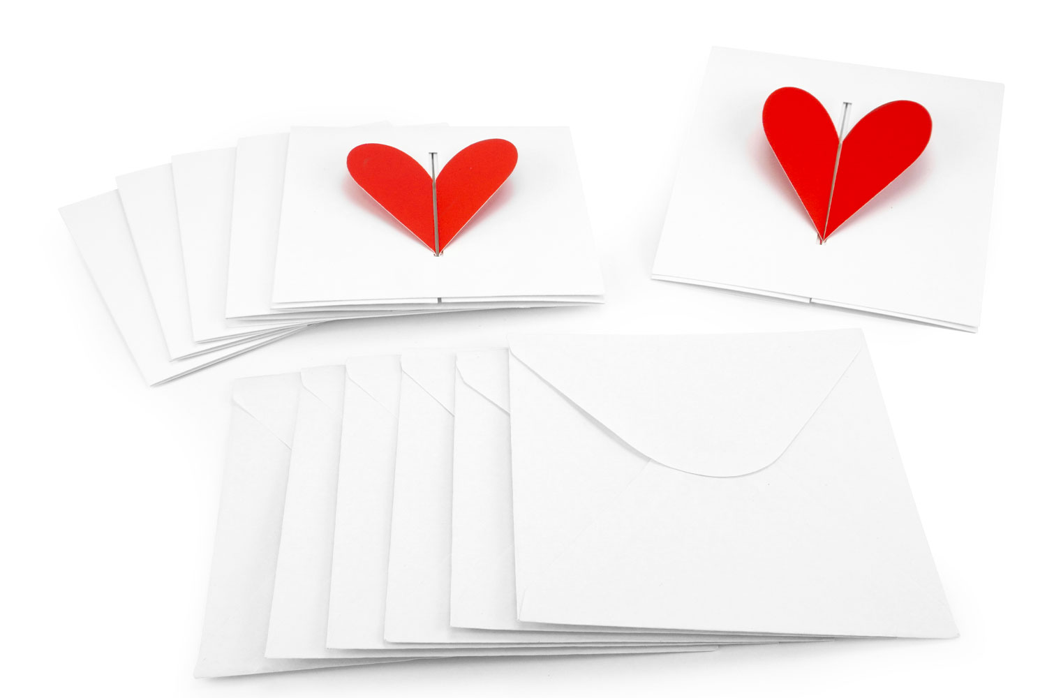 Cartes cœurs message caché + enveloppes - Lot de 6 - Cartes Fête des mères  - 10 Doigts