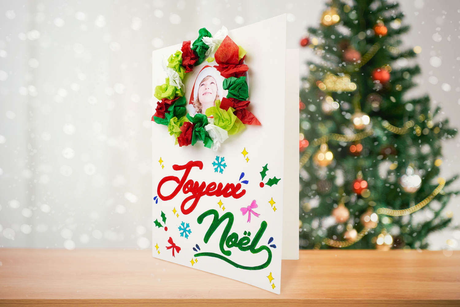 Carte de Noël avec enveloppe - Cartes à gratter personnelles