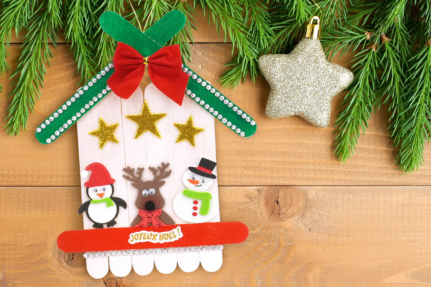 Etiquettes cadeaux autocollantes - Noël classique rouge et or + petits  stickers décoratifs - 6 pièces, etiquettes autocollantes noel