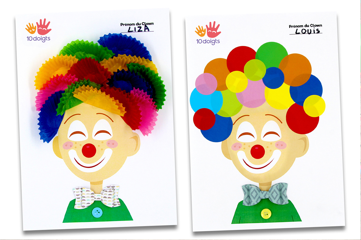 Printable Clown à décorer - Tutos Carnaval - 10 Doigts