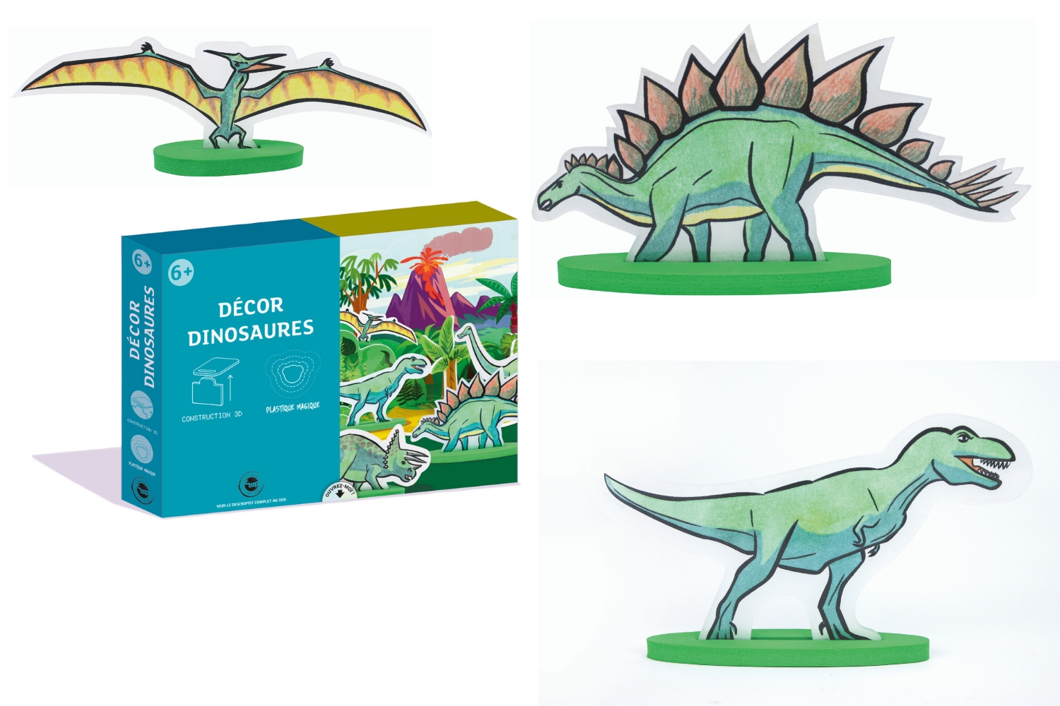 Tableau dinosaures pour enfant (Taille: XXS, Support: Avec Châssis)