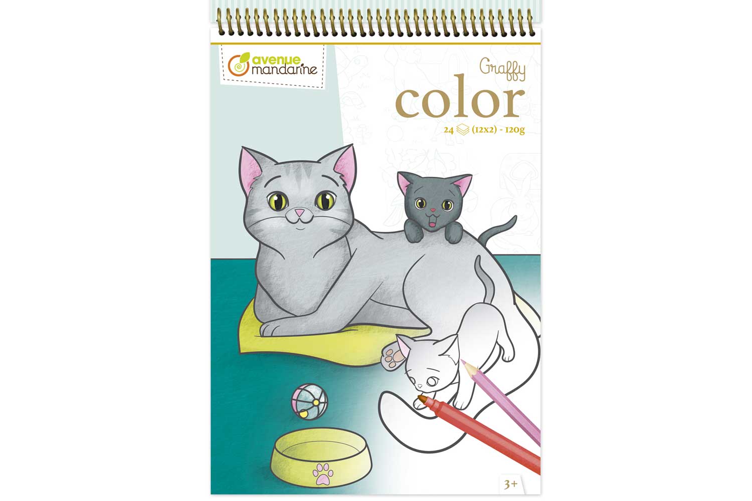 Coloriage chat facile maternelle 2 ans 