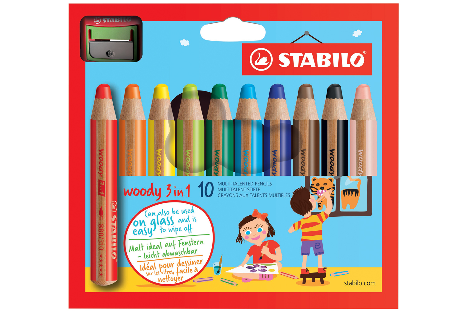 Stabilo Woody 3 en 1 Crayon Aquarelle Crayon couleur Crayon Paquet de 6,  10, 18 -  France