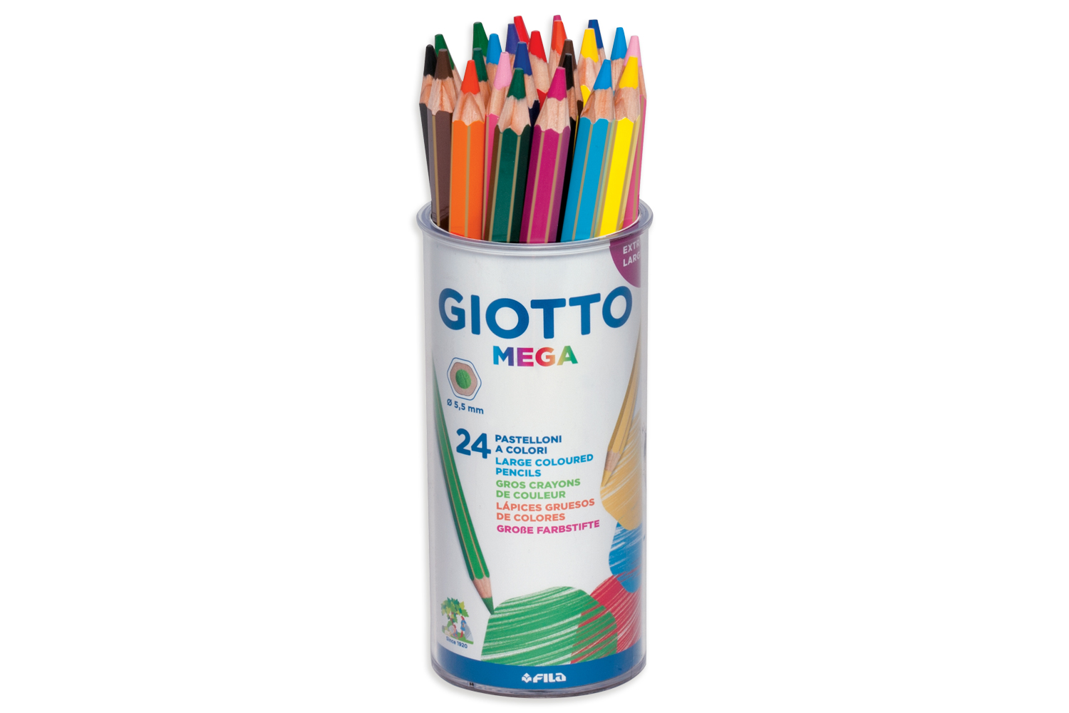 Crayons de couleur GIOTTO Méga - Taille maxi - Crayons de couleur - 10  Doigts