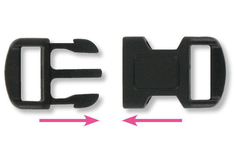 Fermoir à clip plastique noir - 15 mm - 10 pcs - Fermoir à clip - Creavea