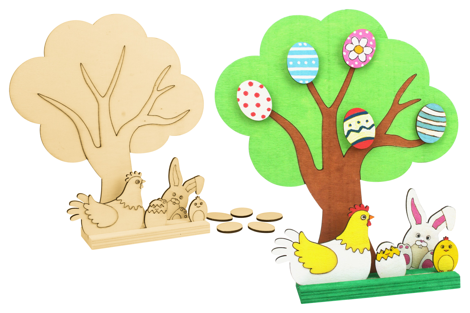 Scénette arbre de Pâques - Kits créatifs Pâques - 10 Doigts