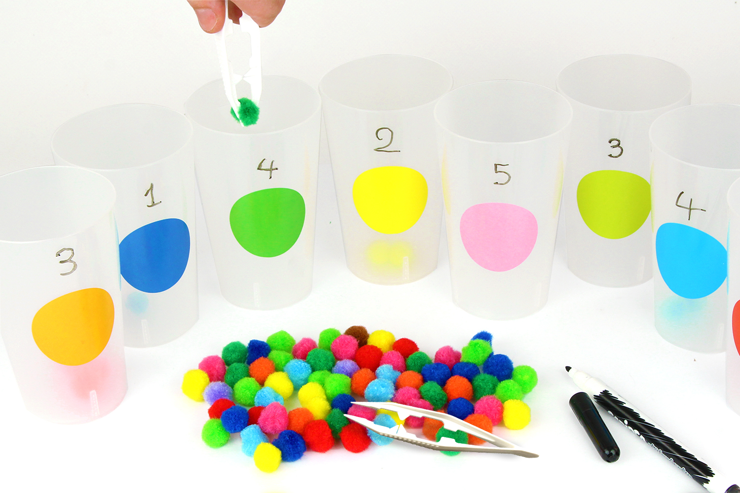 Montessori : Apprendre les couleurs et compter - Montessori - 10 Doigts