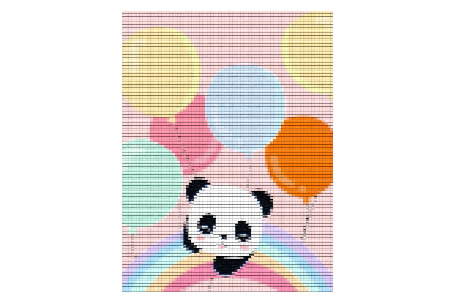Kit diamond painting Panda - 15 x 20 cm - Kits clés en main - 10 Doigts