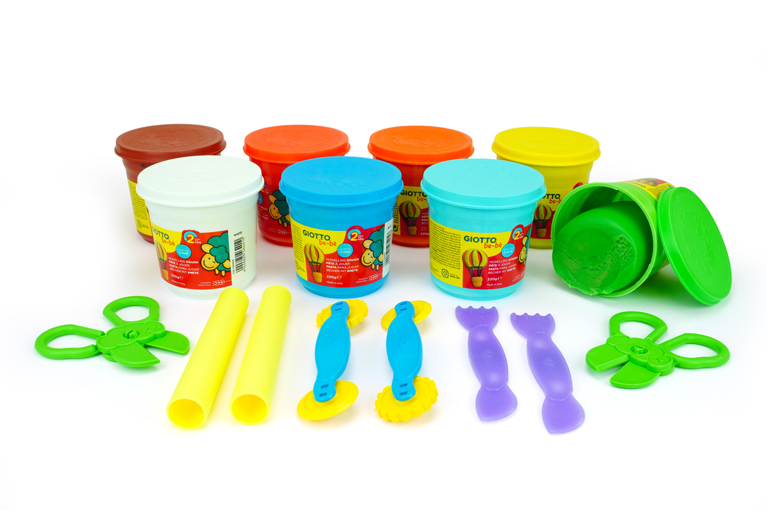 Maxi kit de modelage - 8 pâtes à modeler + accessoires - Pâtes à modeler  bébé - 10 Doigts