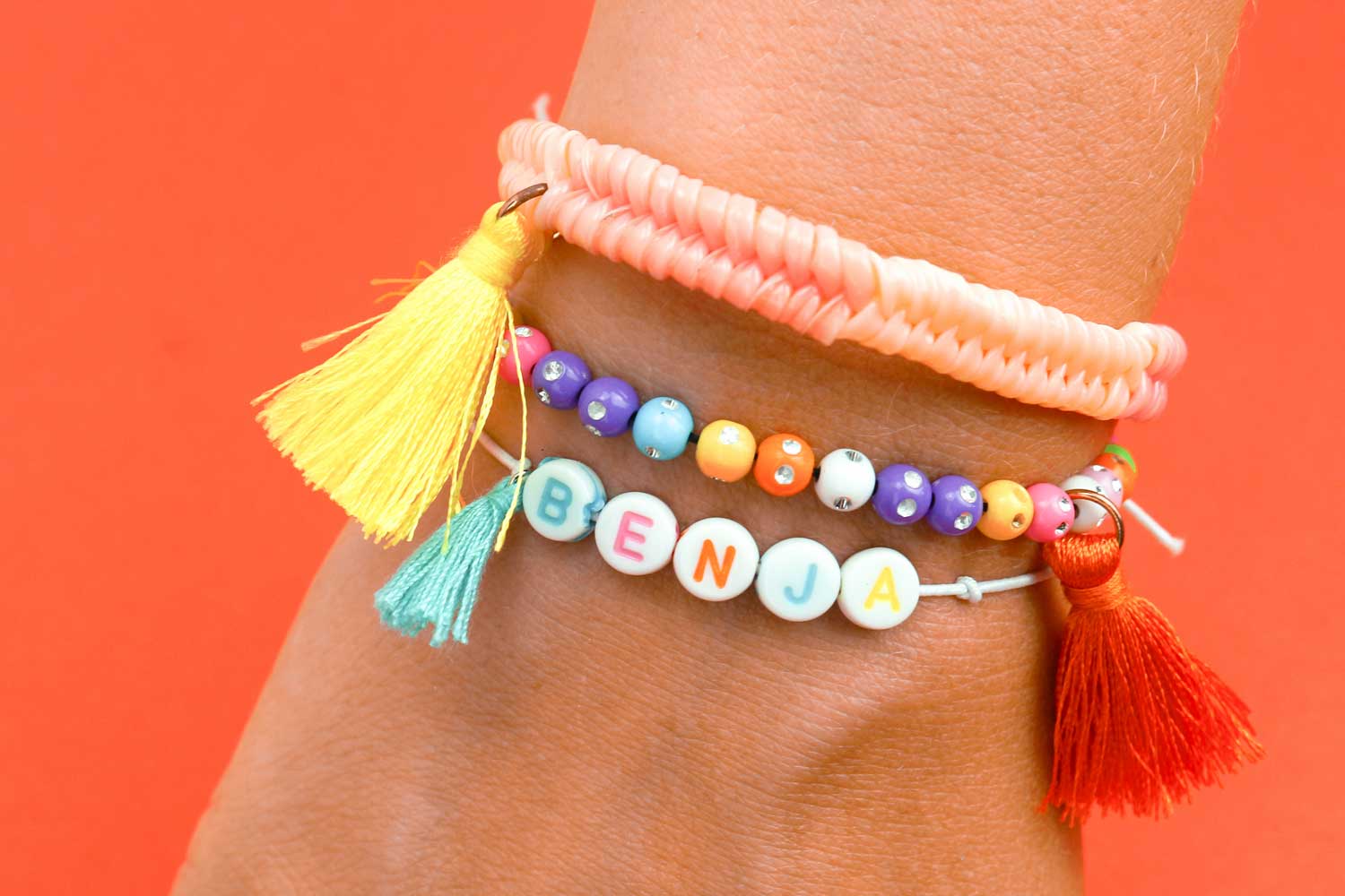Bracelet personnalisé enfant perle lettre - Bijoux Créative Perles