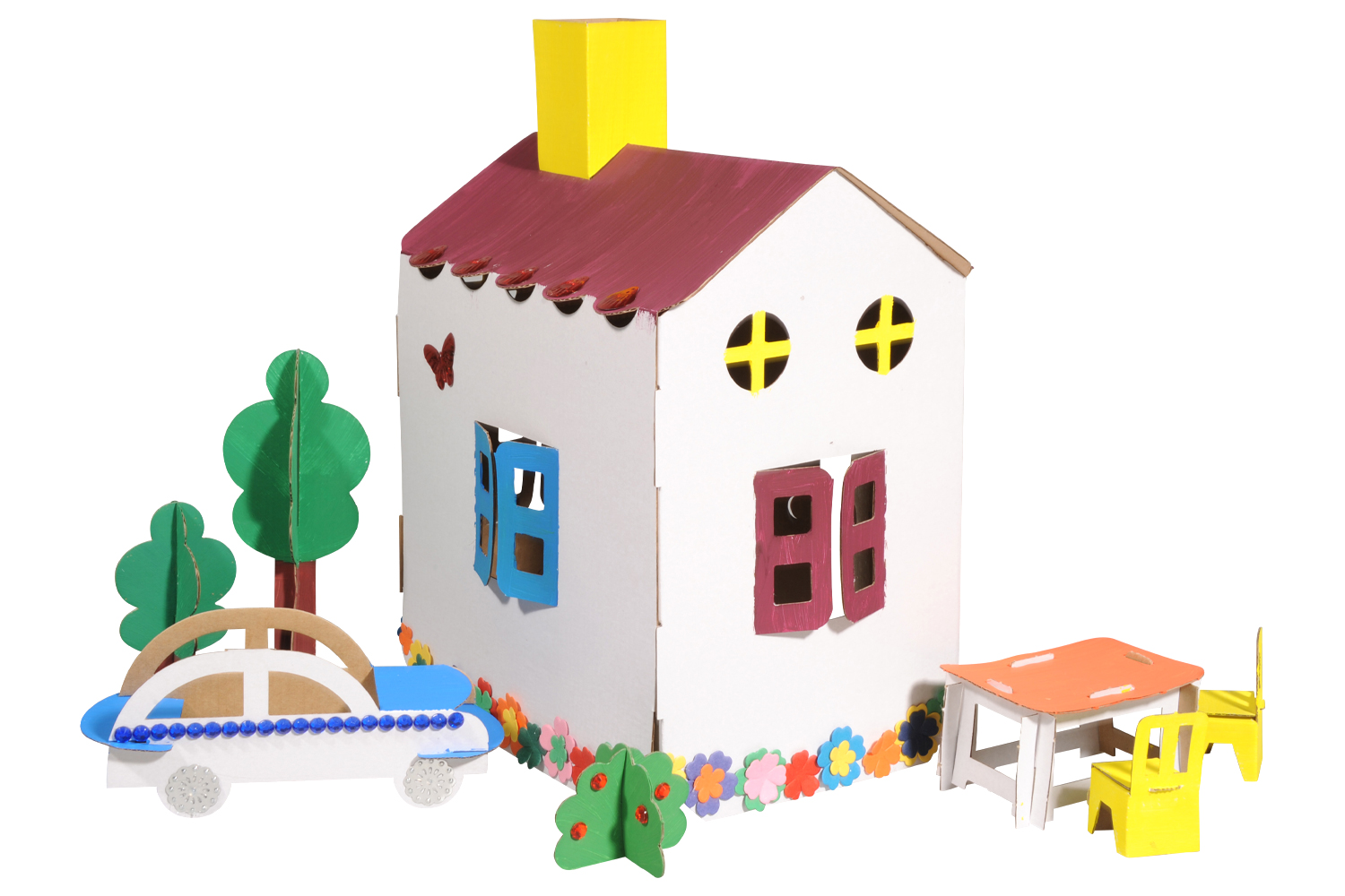 DIY - Maison en carton à colorier