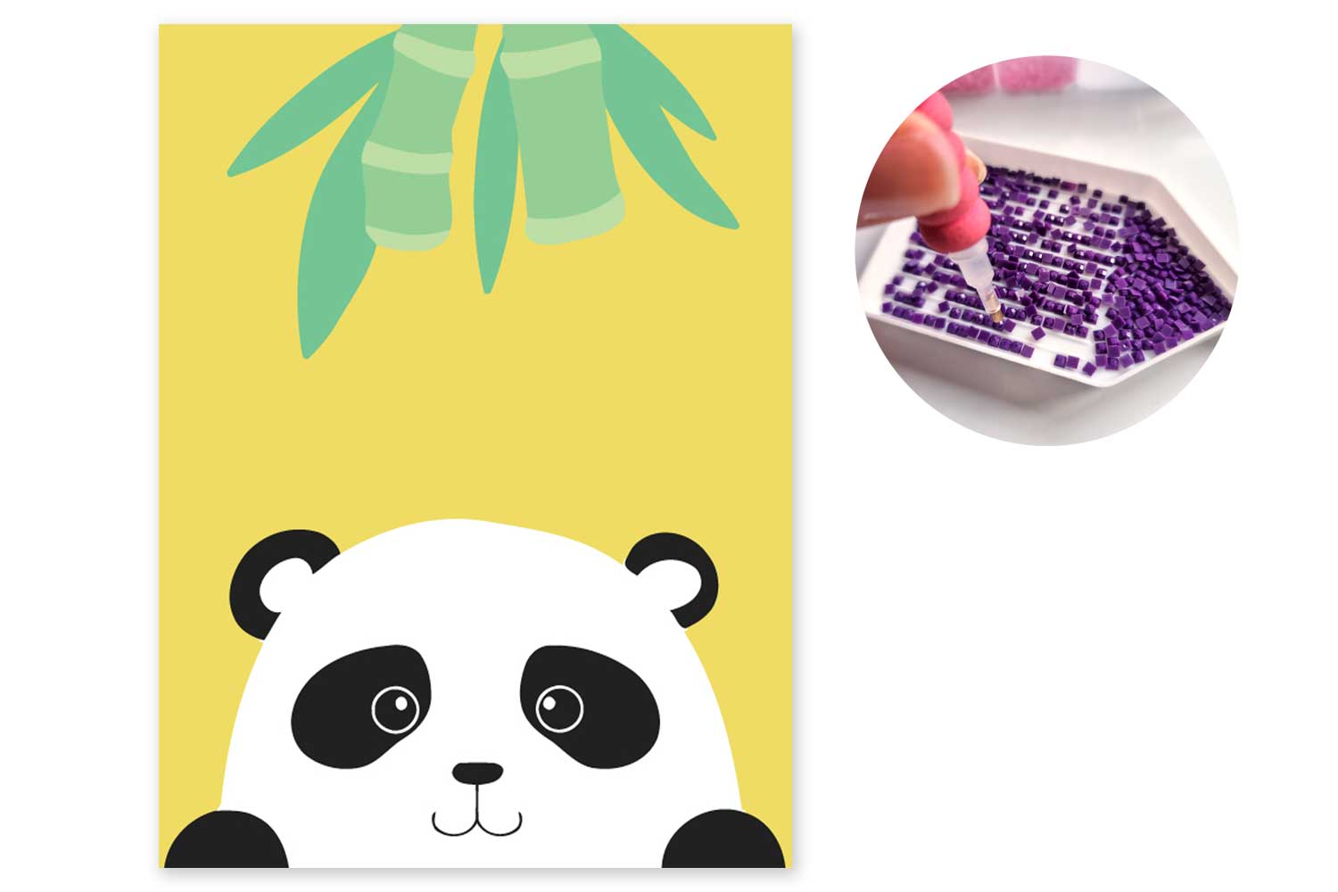 Kit diamond painting Panda - 15 x 20 cm - Kits clés en main - 10