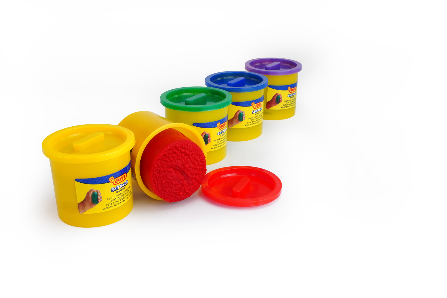 Pâte à modeler - 5 pots et accessoires - Enfant - Dès 2 ans - Boîte - Jovi  - Pâte à modeler recharge - Creavea
