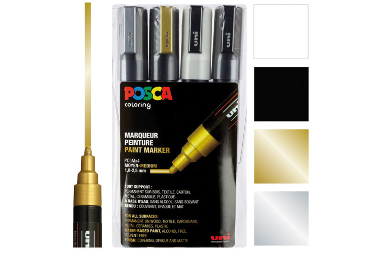POSCA PC-5M marqueur peinture (1,8 - 2,5 mm ogive) - blanc Posca