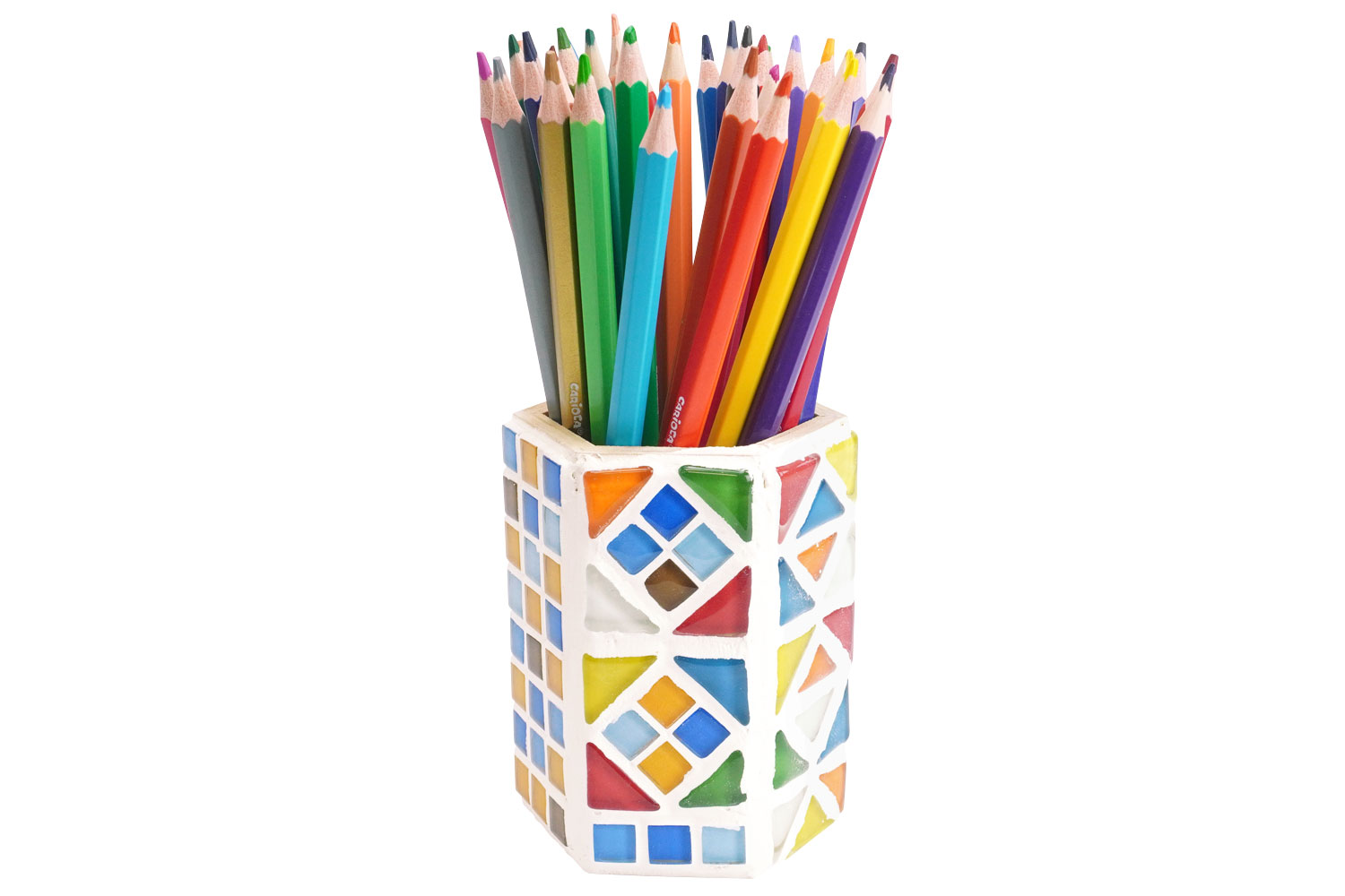 Bouton décoratif - Enfant - Crayons de couleur x 8