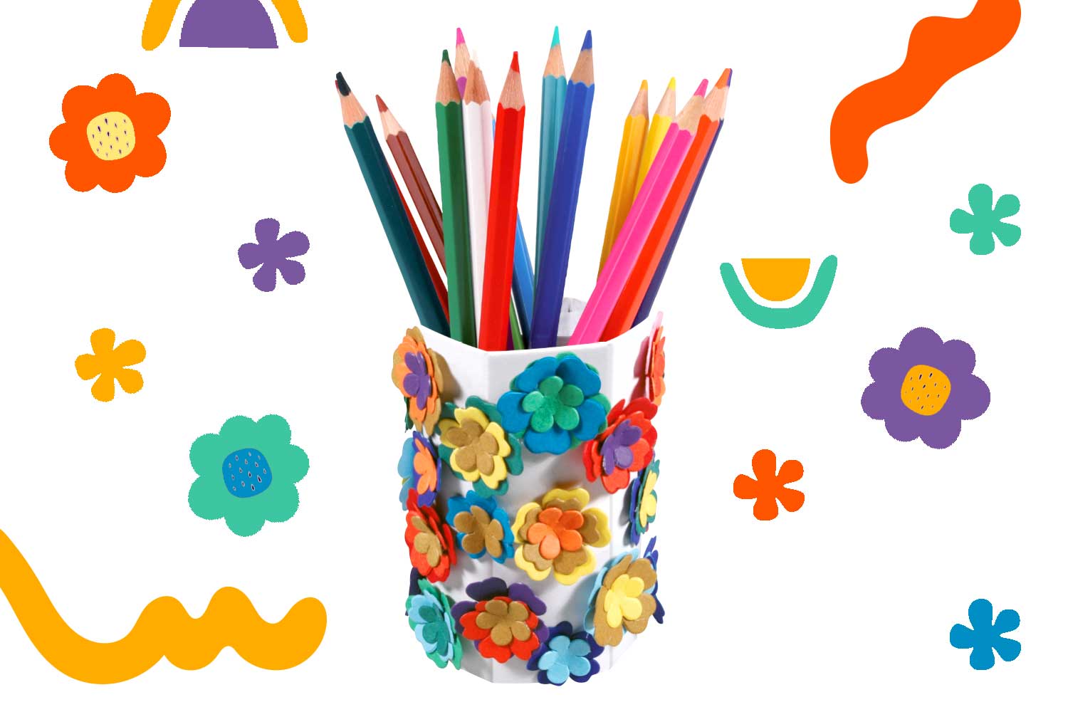 Kit de coloriage 50 pièces + pot à crayons à décorer
