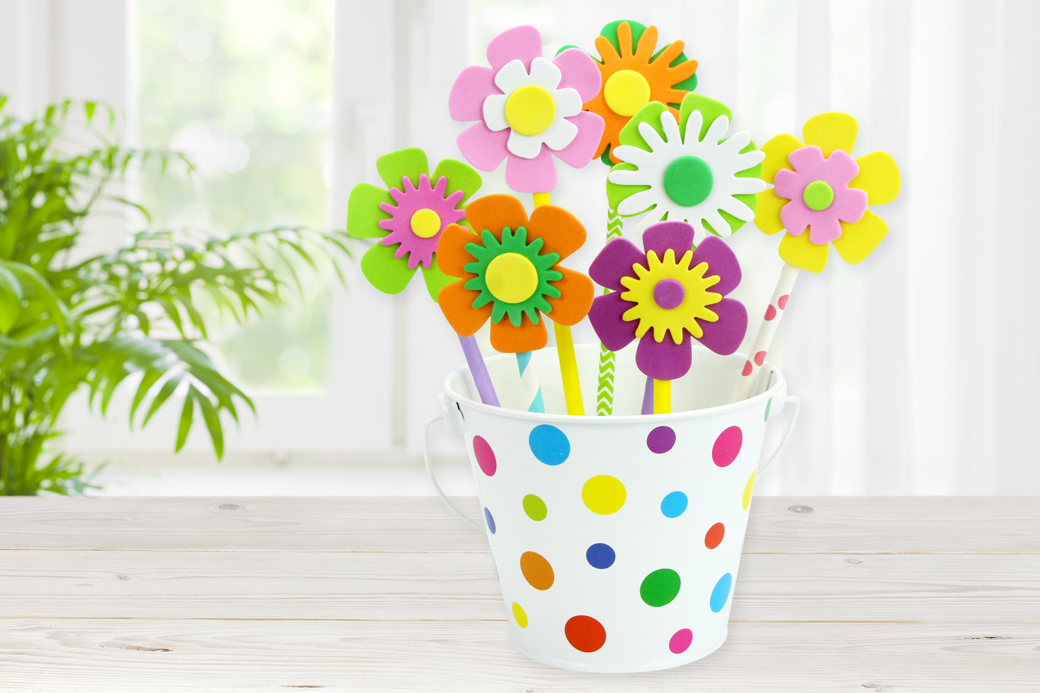 Autocollants fleurs en couleurs pour chambre d'enfant