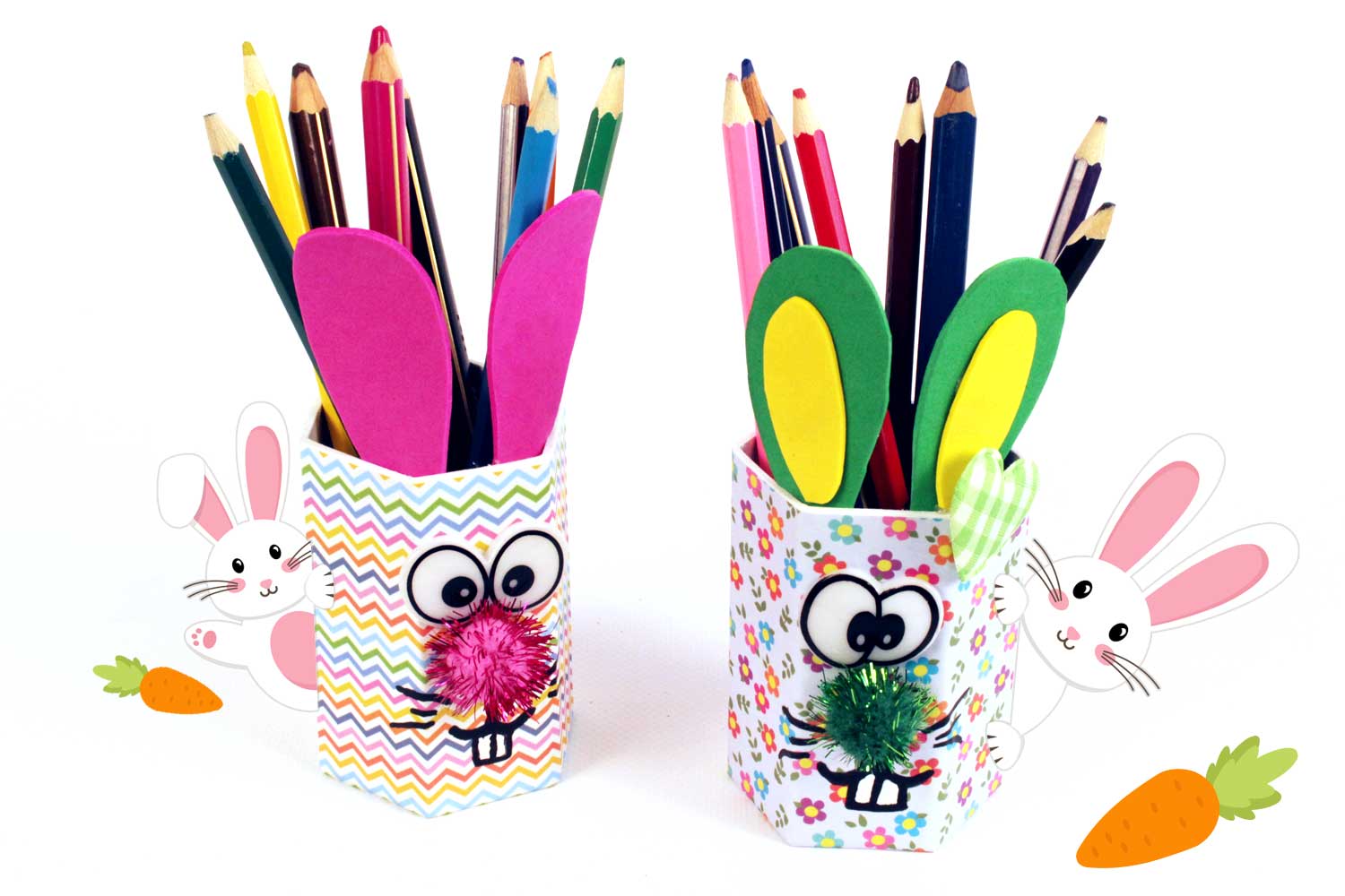 Pot à crayons Lapin - Tutos Pâques - 10 Doigts