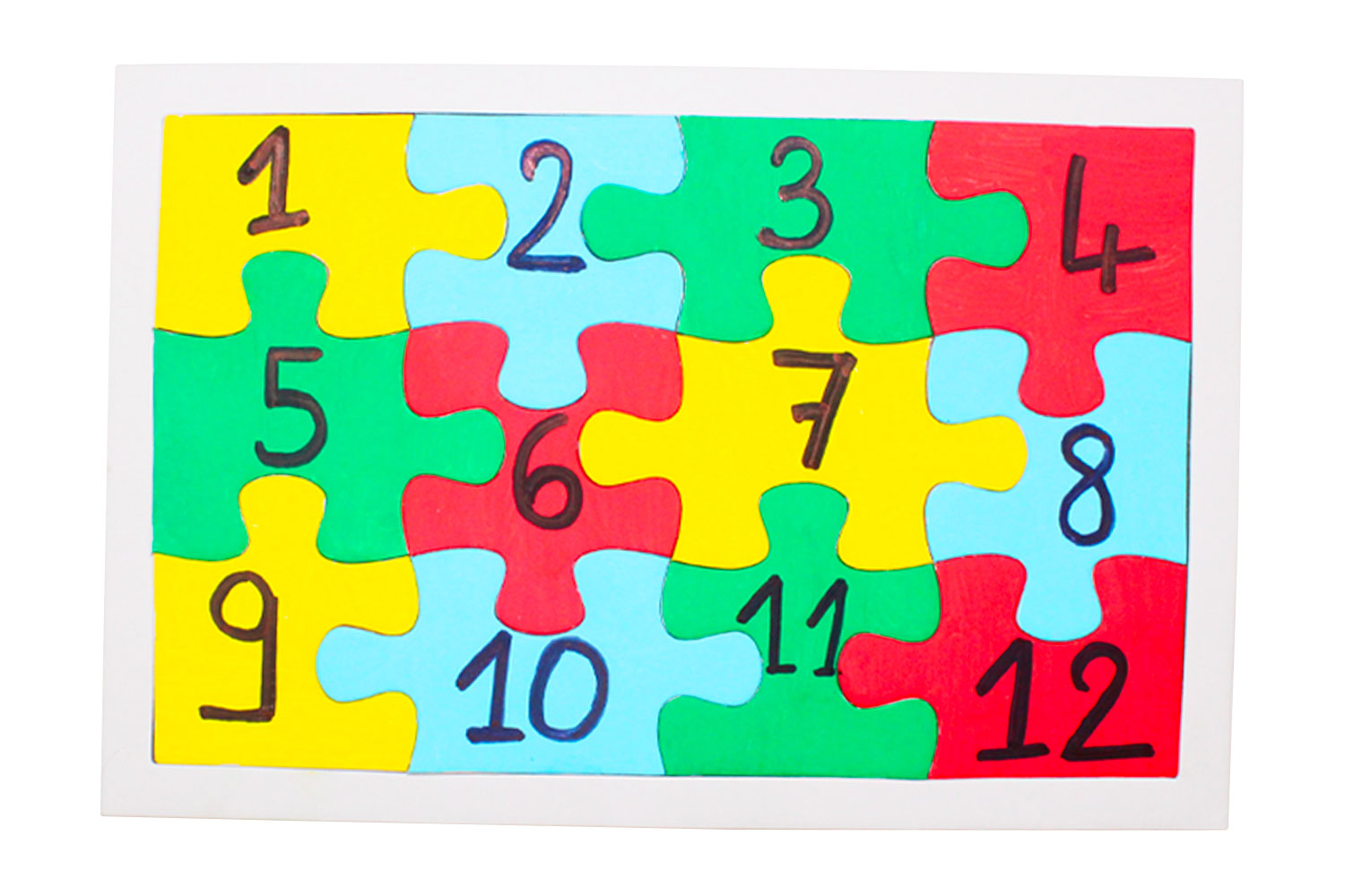 Puzzle 8 pièces 2 en 1 : Composé de 8 formes avec tampons