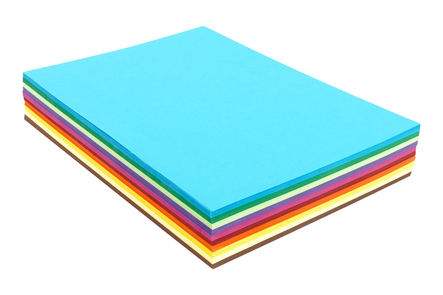 Feuilles colorées A4 - 10 couleurs assorties - Papiers Unis - 10