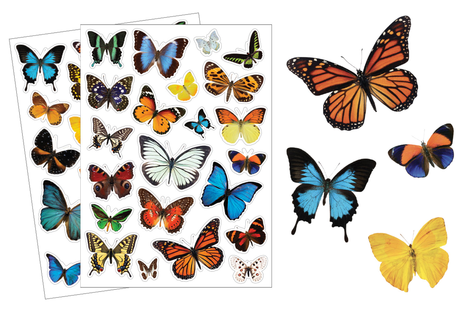 18 Papillons autocollants - Gommettes Enfants/Gommettes Poissons