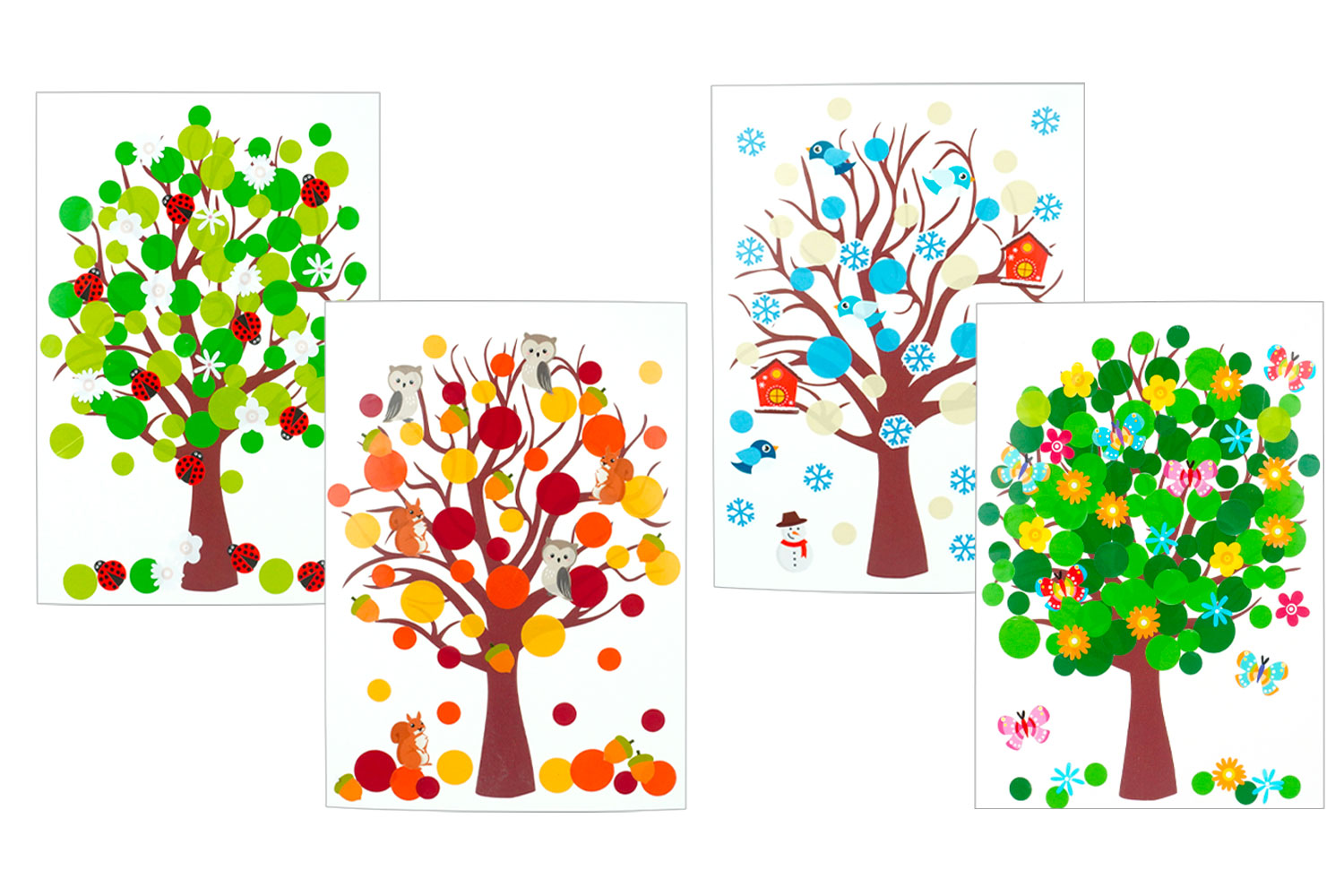 Activités manuelles pour enfant - Kit cartes thème 4 saisons à décorer