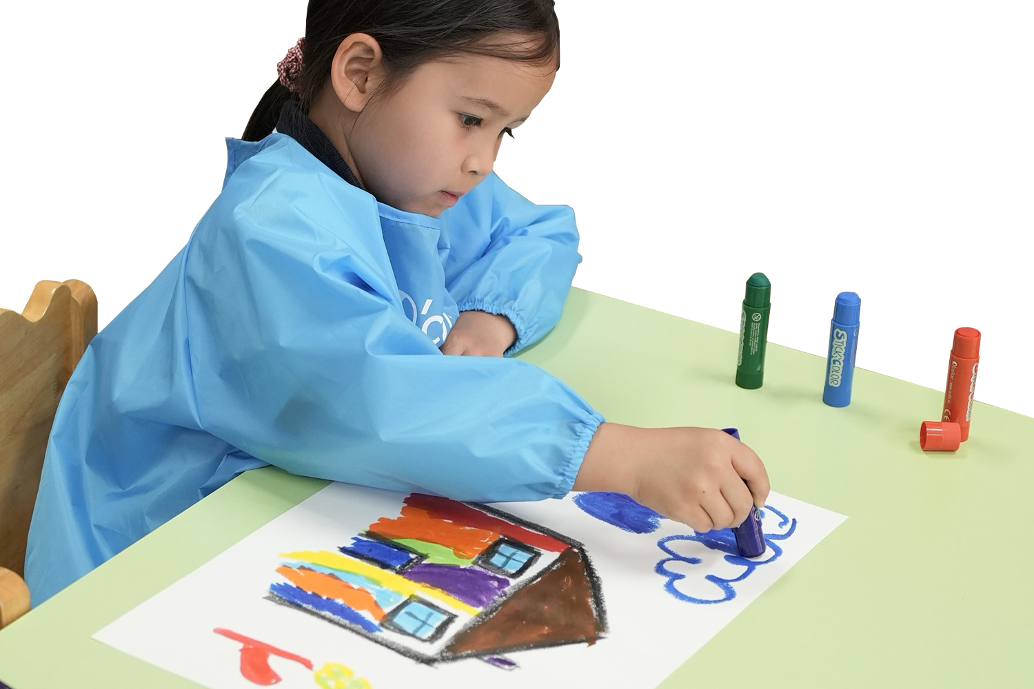 Loisirs Créatifs Tablier de Peinture pour Enfant 2-8 ans Blouse de Peinture  en Nylon Imperméable Fermeture à Scratch Tab 826