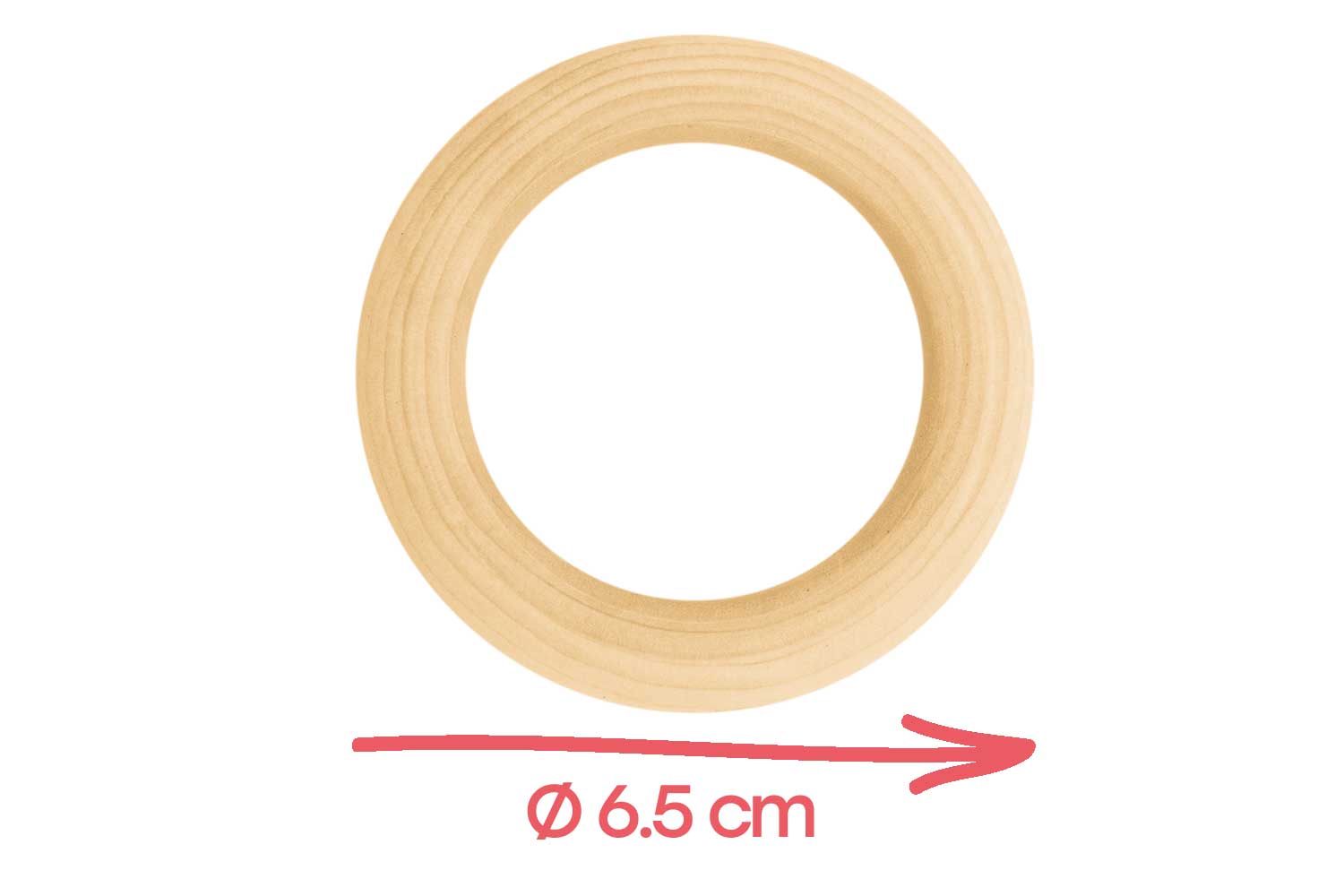 Pqt. 9 anneaux en bois - 3,5 cm