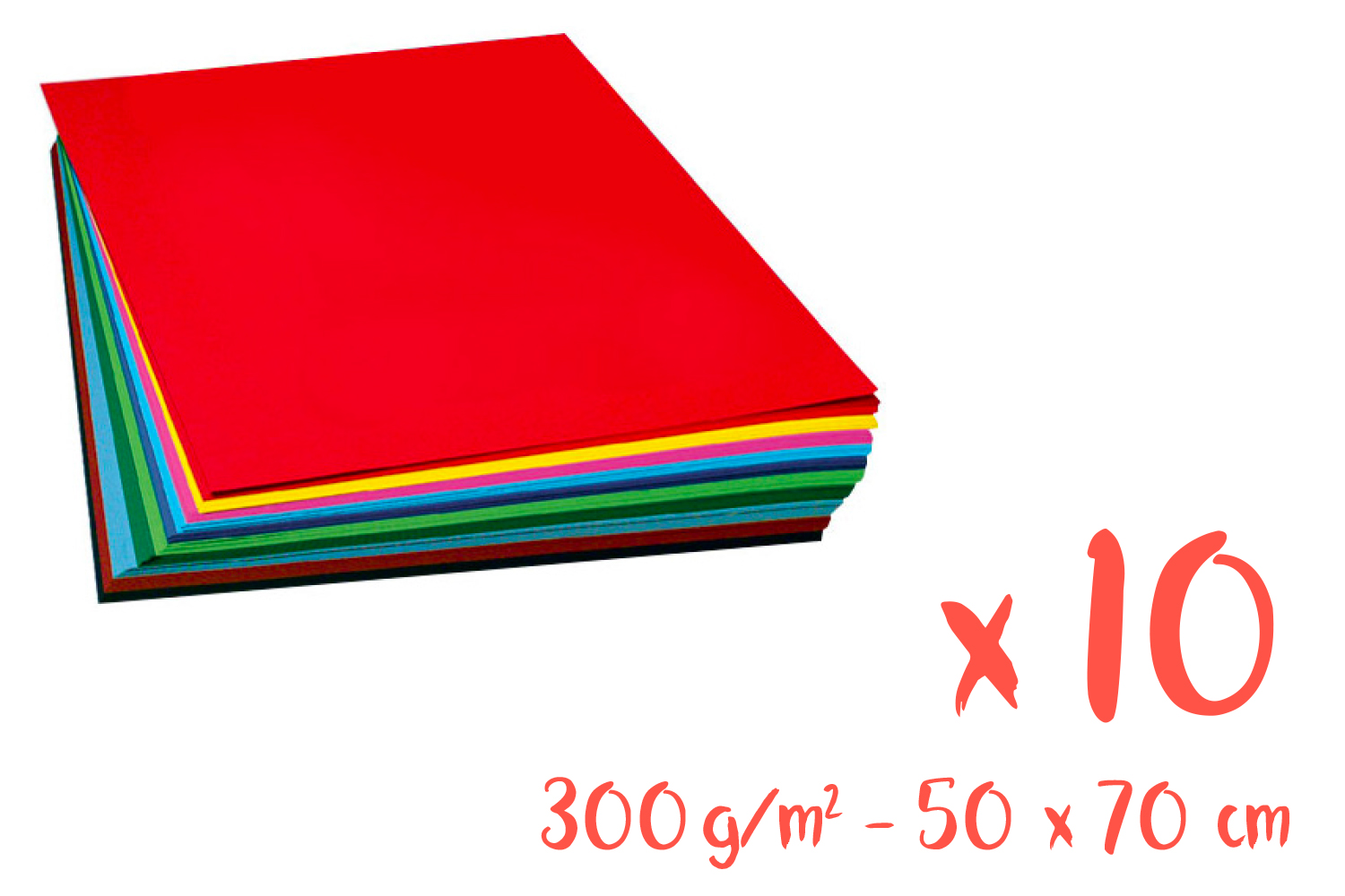 Lot de 50 feuilles de papiers cartonnés colorées épaisses A4, 10 couleurs,  véritable papier cartonné de 220 g/m² : : Cuisine et Maison