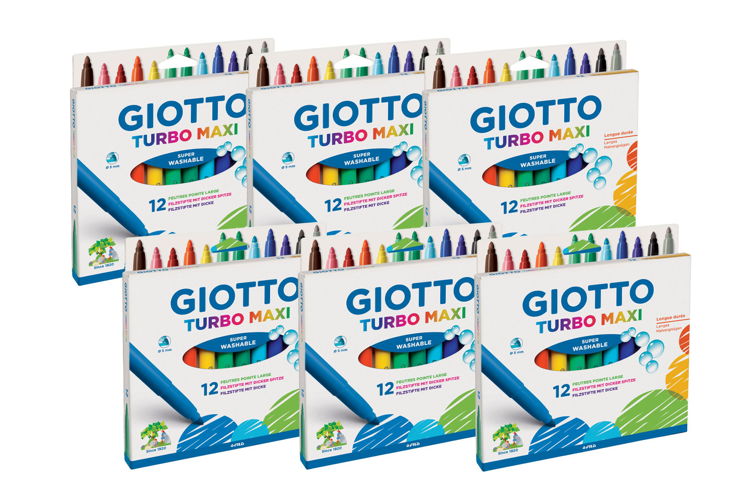 Feutre de coloriage Turbo Maxi GIOTTO x 48 - Coffret école