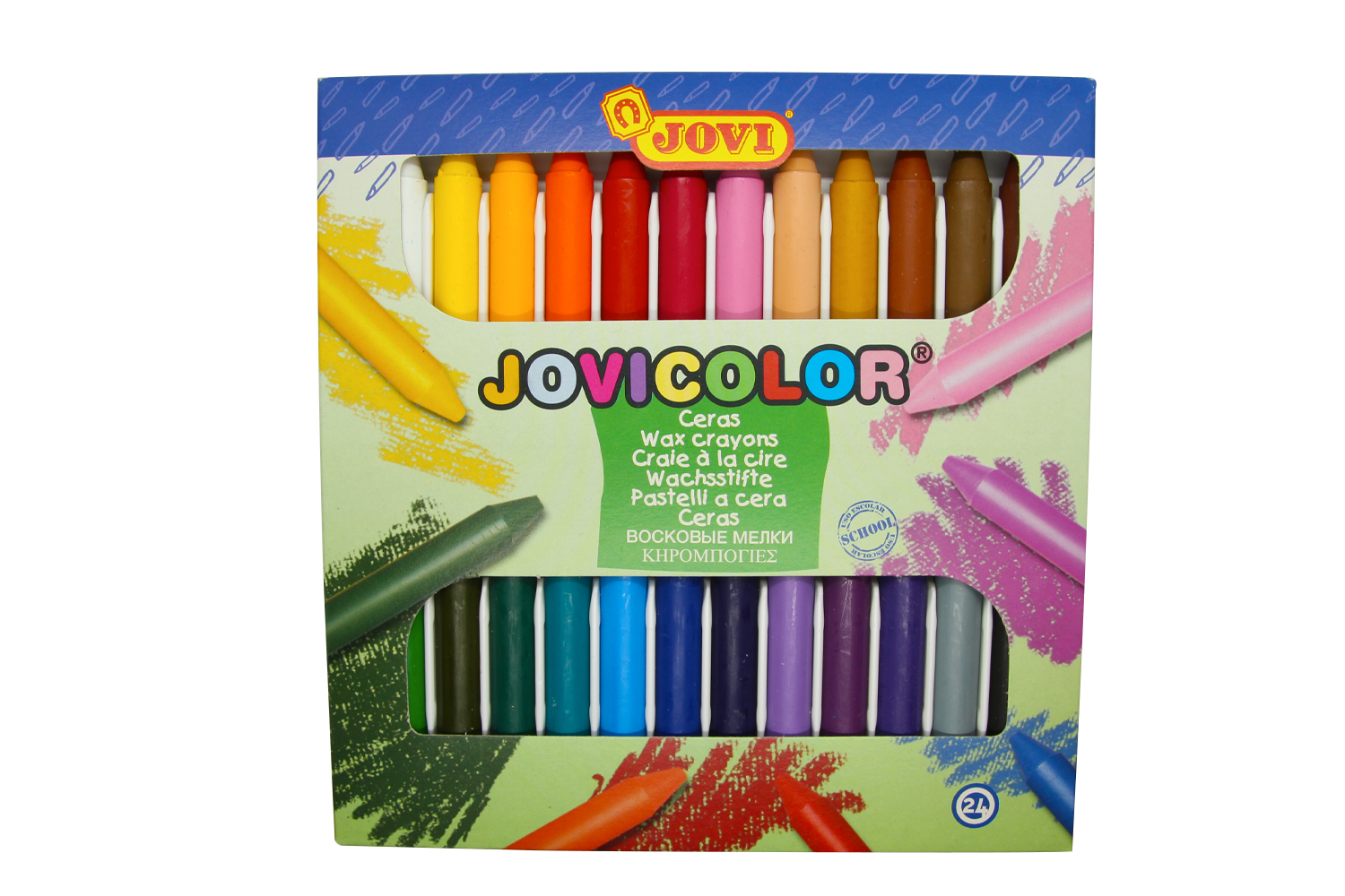 WAX CRAYONS JUMBO Pot 60 crayons à la cire couloeurs PASTEL + 1 taille- crayon