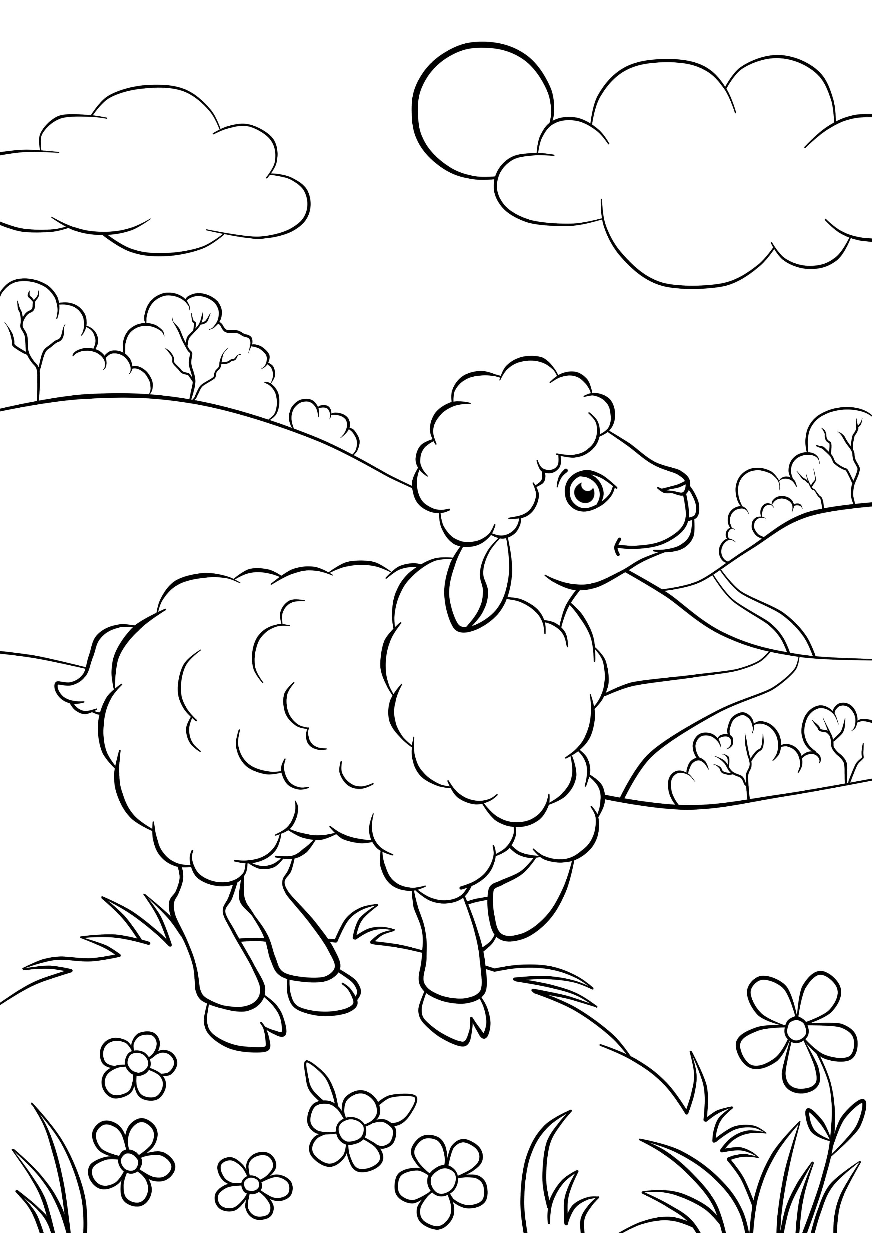 Coloriage Mouton Facile Maternelle 2 Ans Dessin Facile à imprimer