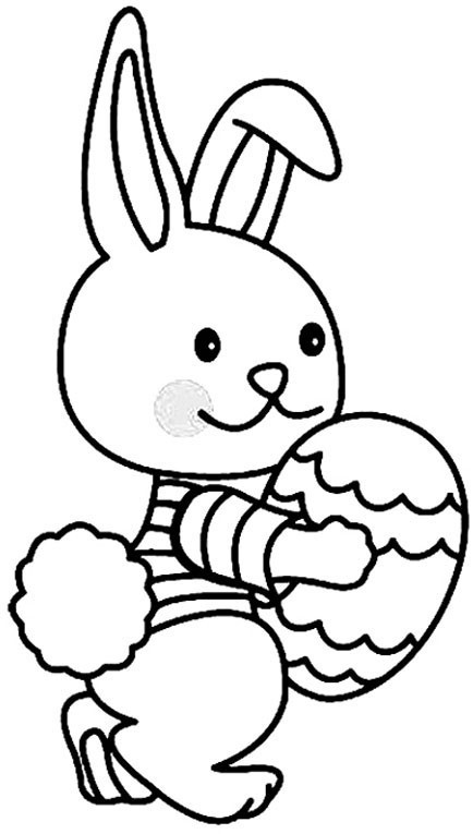 Lapin bébé de Pâques coloriage, pour gommettes, en couleur