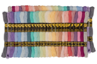 Échevettes de fils coton, pastel - 52 pièces - Fils à  broder - 10doigts.fr