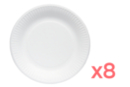 Set de 8 assiettes en carton blanc - Ø 21 cm - Vaisselle jetable et réutilisable - 10doigts.fr