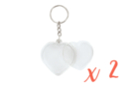 Porte-clés cœurs (5 x 4,8 cm) - 1 lot (= 2 pièces) - Plastique Transparent - 10doigts.fr